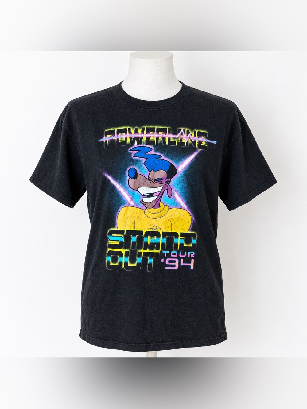 Disney Powerline Stand Out Tour '94 A Goofy Movie T-Shirt L Black